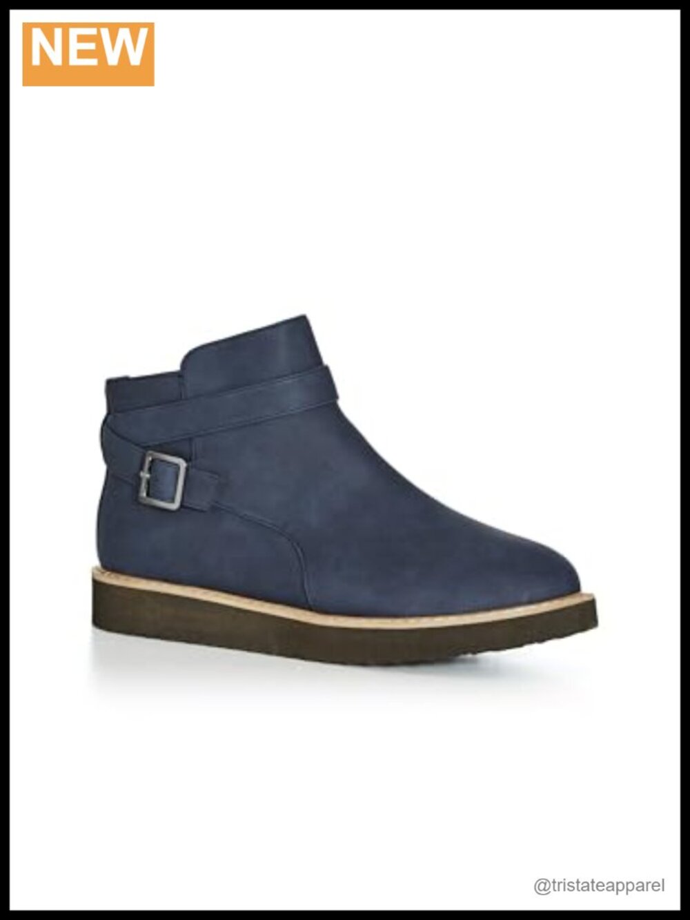 Extra Wide Ankle Bootie with Side Zip & Buckle - Faux Suede Women's Boot